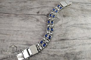 Rhodium-plated silver bracelet with stones, фото