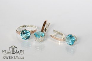 Kit : earring of  silvers and ring of  silver, фото