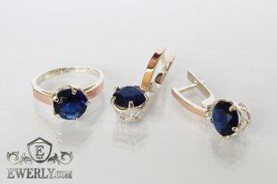 Kit : earring of  silvers and ring of  silver, фото