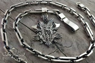 Комплект: кулон з вікінгом і чоловіча ланцюжок, фото