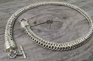 Thick men's chain "Dragon Scale" of sterling silver, фото